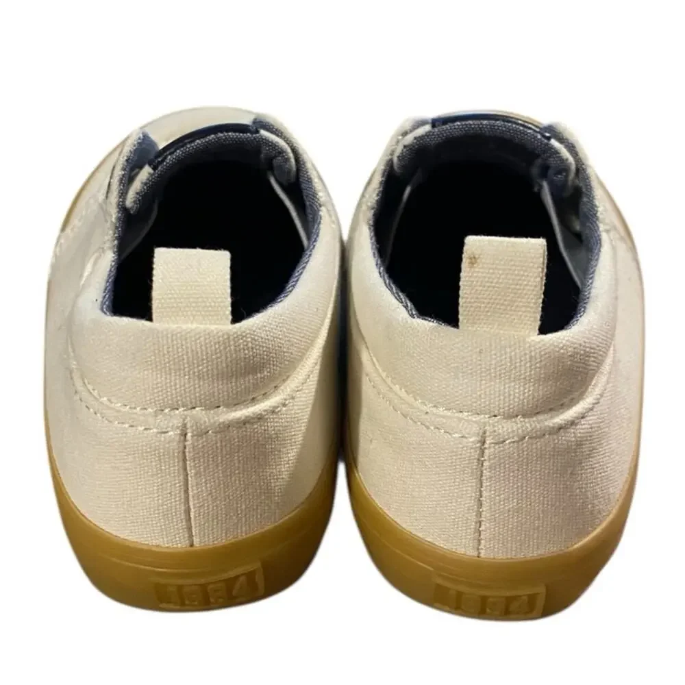 Old Navy Kids Boat Shoes Boys Toddler 10 White Leather Laceless Oxfords NEW
